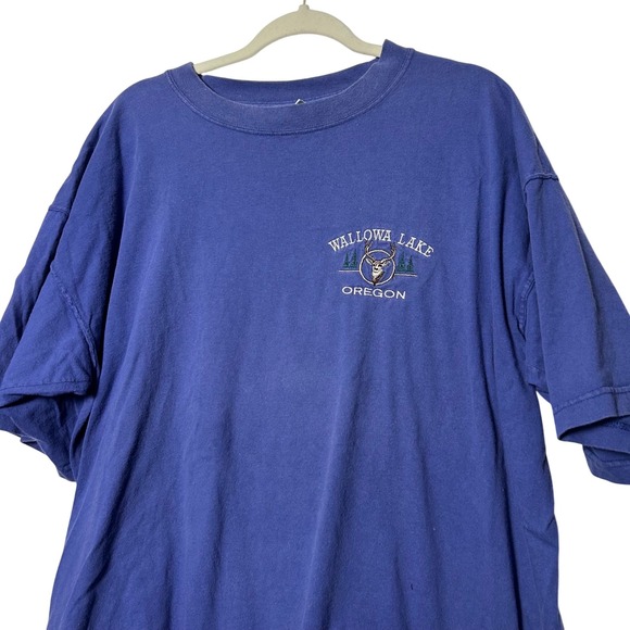 Other - Vintage 90s Wallowa‎ Lake Oregon T Shirt Mens XL Blue Embroidered Deer